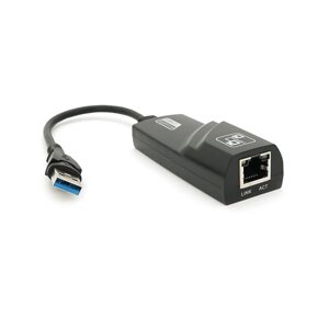 Контролер USB 3.0 to Ethernet - адаптер 10/100/1000Mbps з проводом, Black, Blister Q100