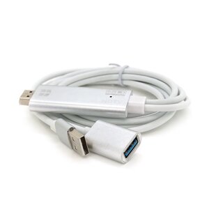 Конвертор USB (тато) на HDMI (тато) 1,8 м, White, 4K/2K, BOX