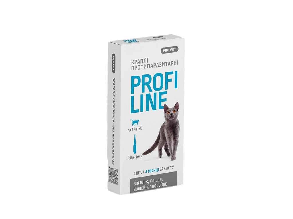 Краплі на холку PROFILINE д/котів до 4кг 1уп.(4 пип.*1,0мл) ТМ ПРИРОДА від компанії Фортеця - фото 1