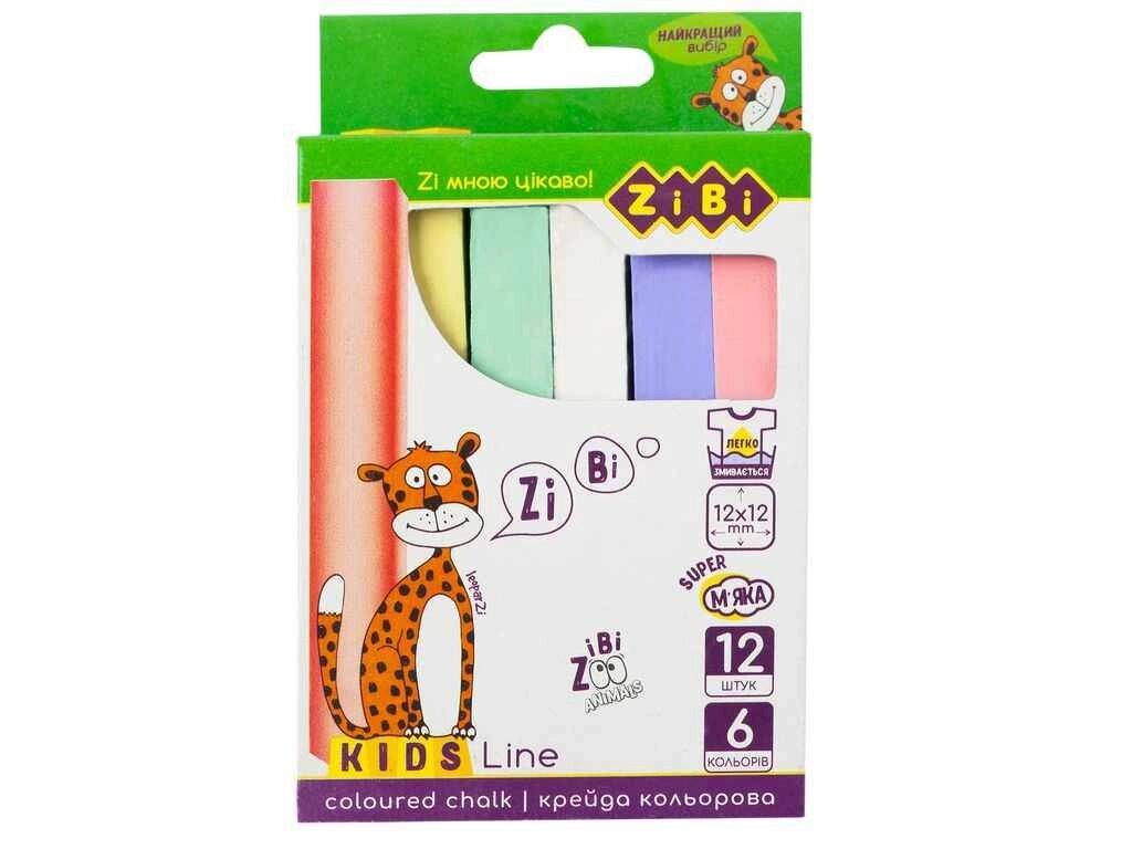 Крейда кольорів квадратна 12 шт., KIDS Line ZB. 6703-99 ТМ ZiBi від компанії Фортеця - фото 1