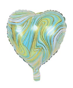 Кулька фольгована 18 серце агат зелень 45 см. (5 шт. пач. 833672 тм pelican
