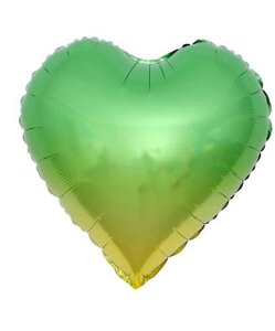 Кулька фольгована 18 серце зелено-золе 45 см (5 шт. пач) 833680 тм pelican