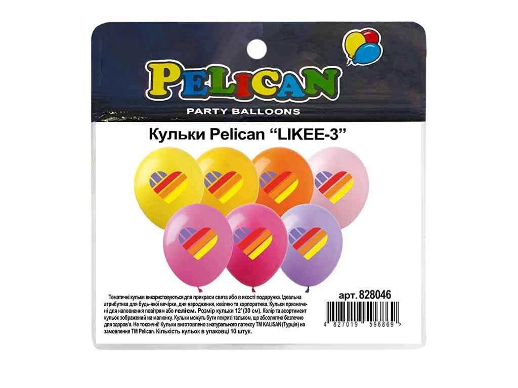 Кульки 12 LIKEE-3 4-кольорі ( 10шт / уп ) 828046 ТМ PELICAN від компанії Фортеця - фото 1