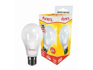 Лампа світлодіодна A65 LED 12W, 4100K (денне світло) ТМ SOKOL