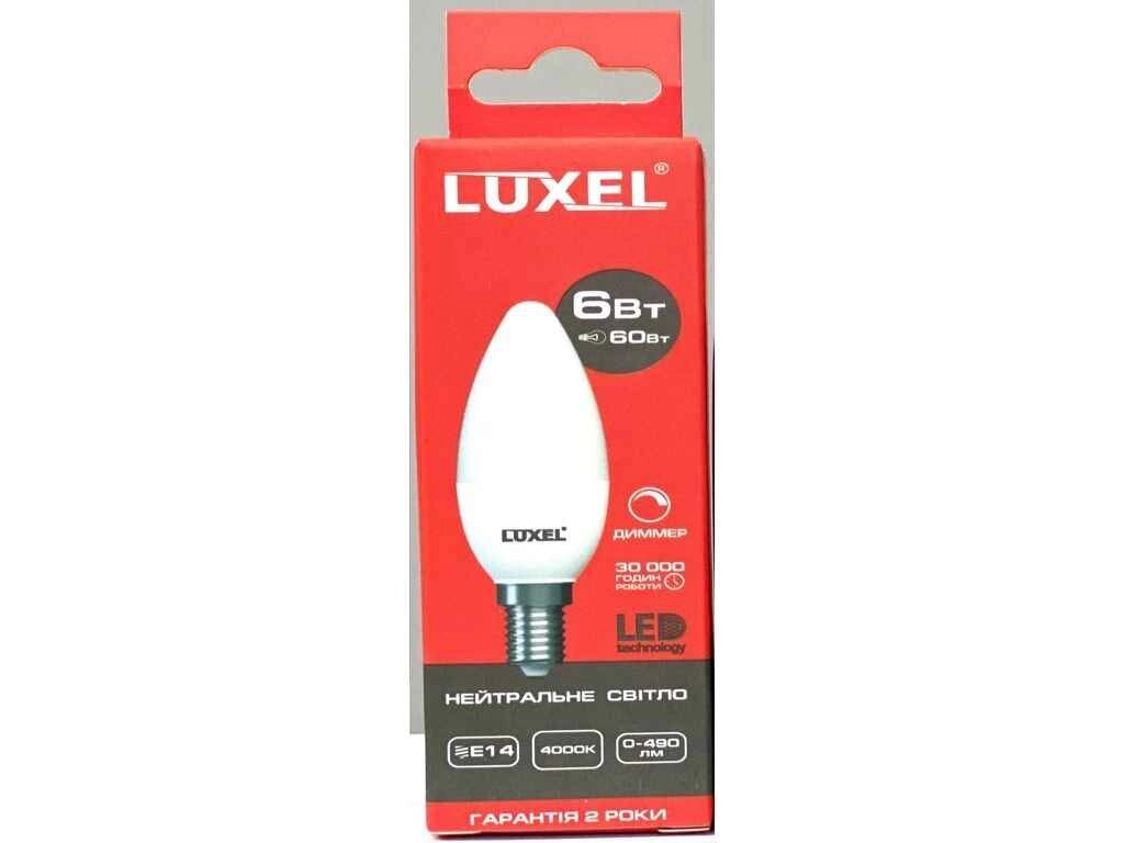 Лампа світлодіодна 6W LED C37 E14 4000K dimmer (045-NED) ТМ LUXEL від компанії Фортеця - фото 1