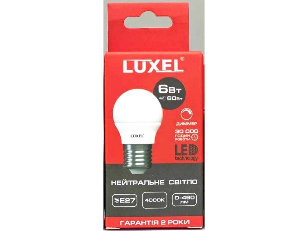 Лампа світлодіодна 6W LED G45 E27 4000K dimmer (057-NED) ТМ LUXEL від компанії Фортеця - фото 1