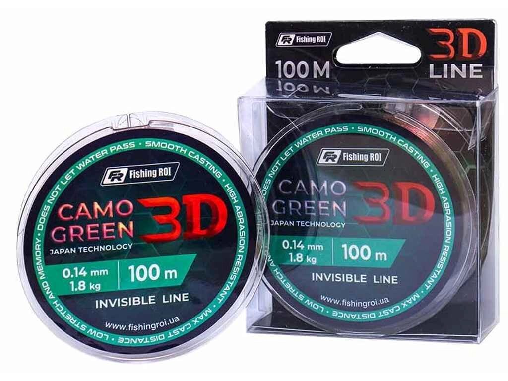 Лиска 3D Camo Green 0,14мм 1,8 кг 100м 721-010-014 ТМ FISHING ROI від компанії Фортеця - фото 1