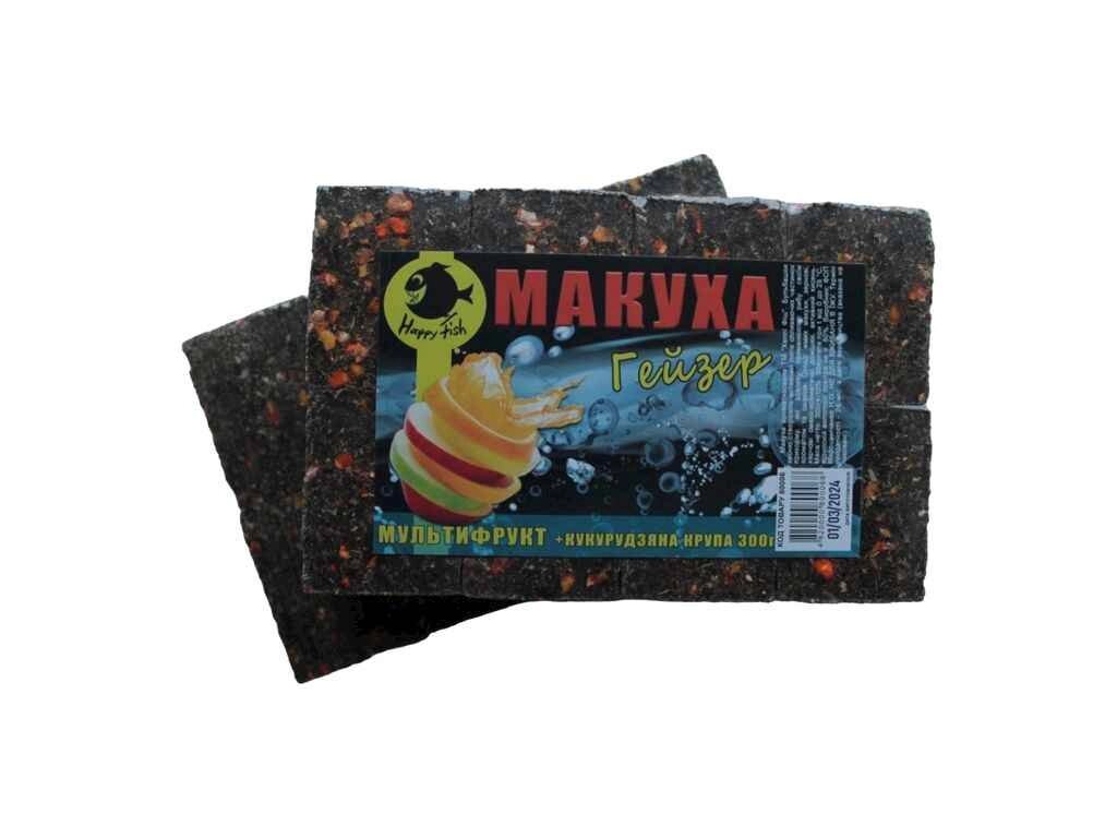 Макуха пресована мультифрукт 310г ГЕЙЗЕР 80006 ТМ HAPPY FISH від компанії Фортеця - фото 1