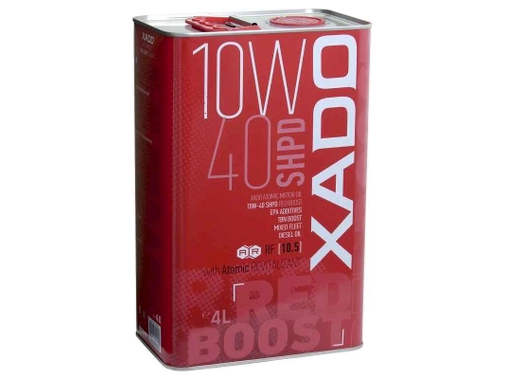 Масло моторне напівсинтетичне Atomic Oil 10W-40 SHPD Red Boost, ж/б 4л ТМ XADO від компанії Фортеця - фото 1