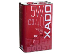 Масло моторне синтетичне C3 Red Boost, ж/б 5W-40 4л ТМ XADO