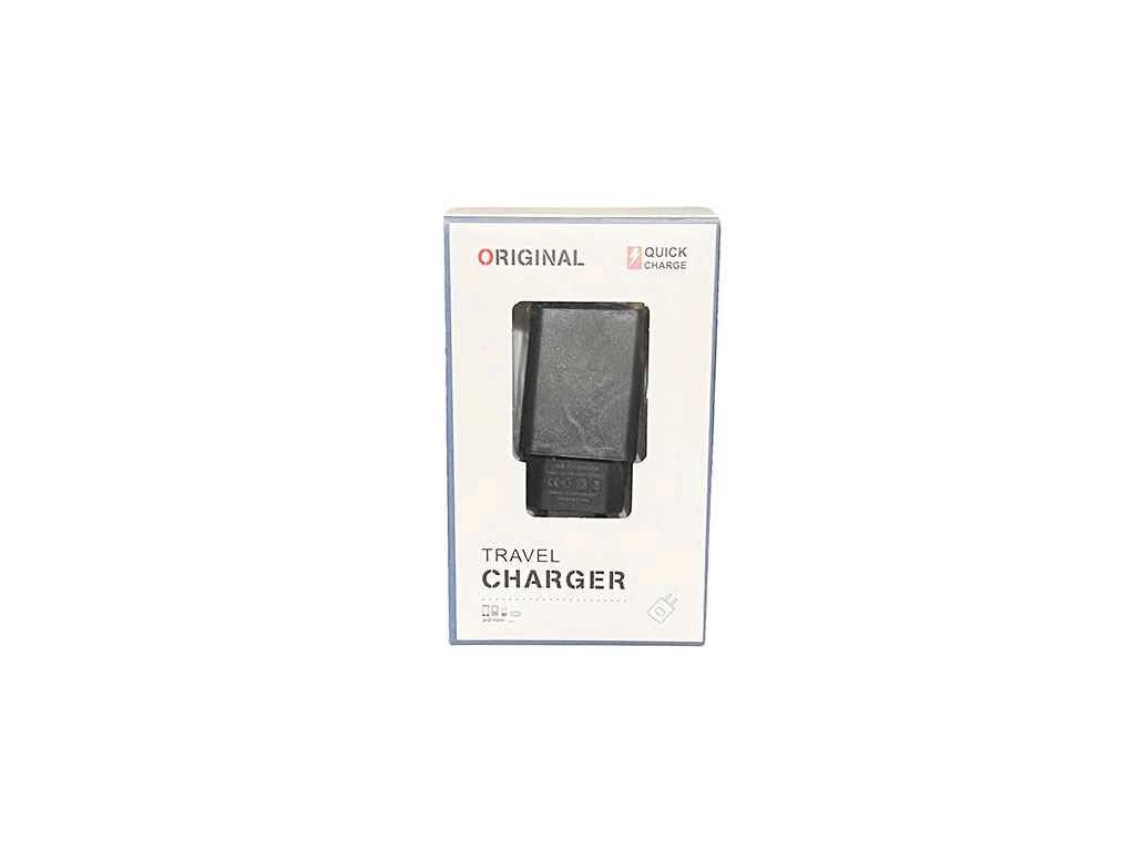 Мережевий зарядний пристрій USB 5V/2.1А чорний Travel Charger ORIGINAL ТМ YESPLUS від компанії Фортеця - фото 1