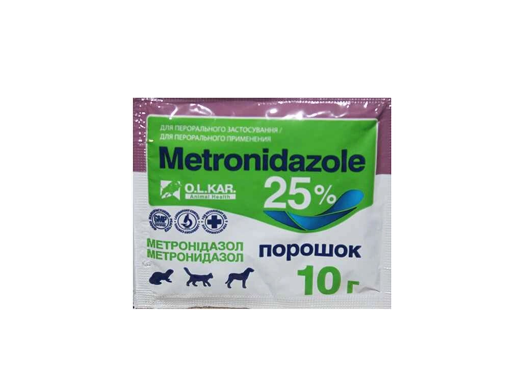 Метронідазол - 25% порошок 10г ТМ O. L. KAR від компанії Фортеця - фото 1