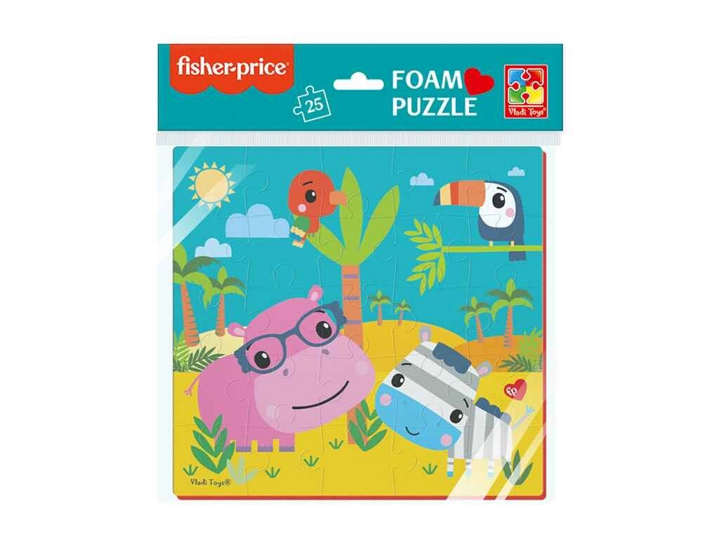 Мякі пазли 22х23 Fisher-Price. Бегемот та зебра VT1109-04 (англ) ТМ Китай від компанії Фортеця - фото 1