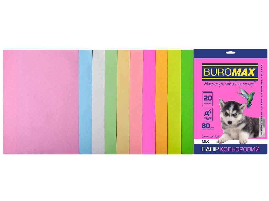 Набір кол. паперу PASTELNEON, 10 кол., 20 арк., А4, BM. 2721720-99 ТМ BUROMAX від компанії Фортеця - фото 1