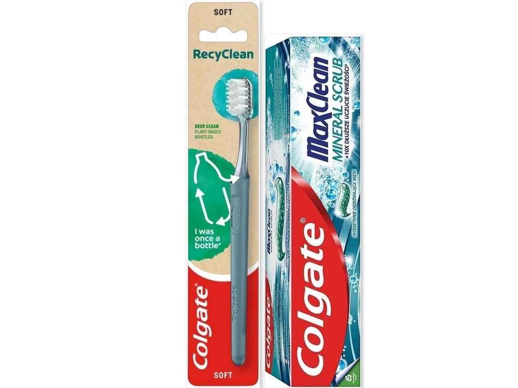 Набір Зубна паста Max Clean Mineral Scrub 75млзубна щітка RecyClean ТМ COLGATE від компанії Фортеця - фото 1