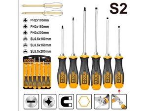 Набір ударних викруток 6шт industrial тм INGCO