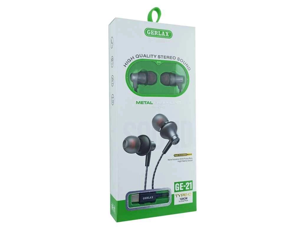 Навушники Hands Free GE-21 Type-C ТМ Gerlax від компанії Фортеця - фото 1