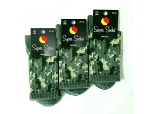 Шкарпетки S091 Піксель ( хакі) р. 42-44 12пар ТМ Super socks