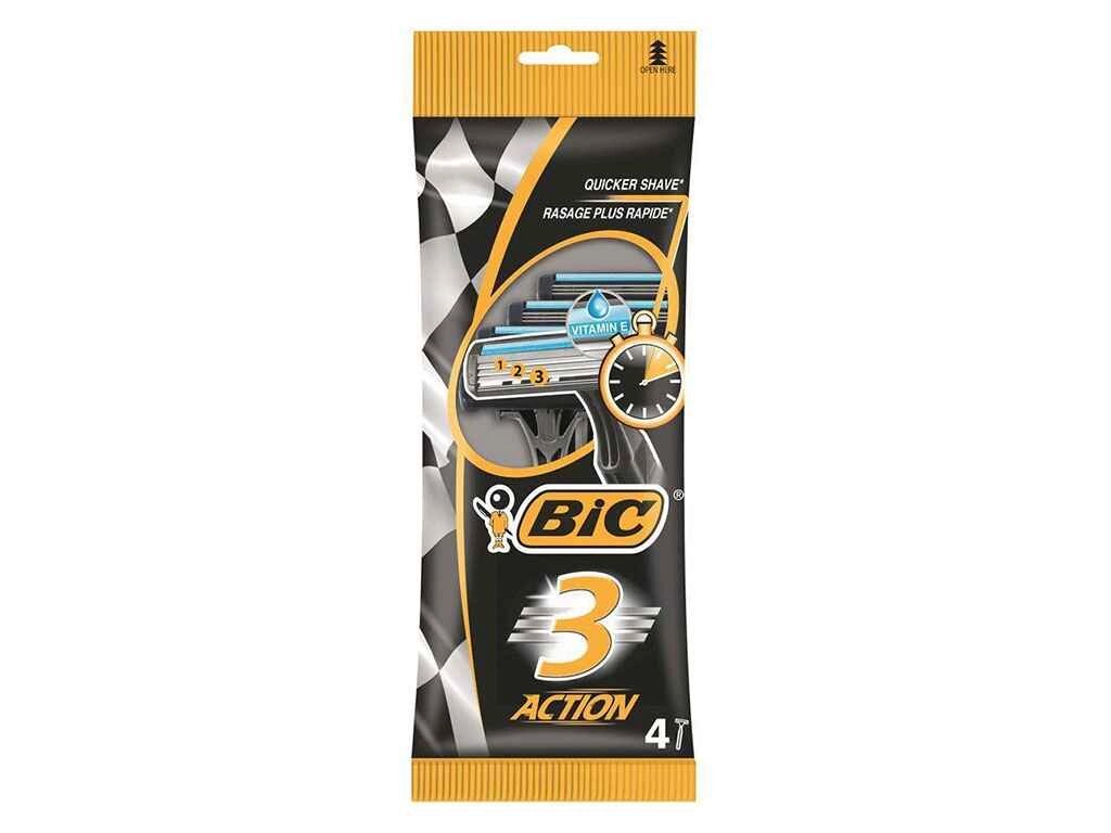 Однор. станок BIC 3 для гоління ACTION (алое) 4шт ТМ BIC від компанії Фортеця - фото 1