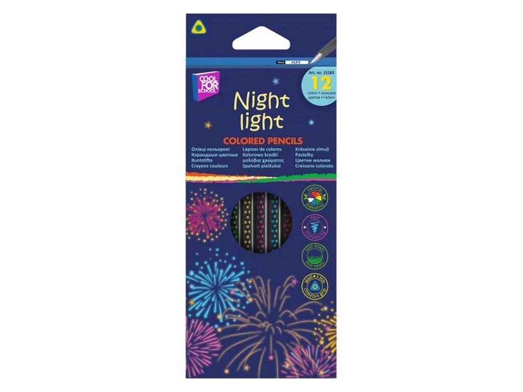 Олівці кольорові 12кол. CFS Night light , тригранні CF15183 ТМ COOLFORSCHOOL від компанії Фортеця - фото 1