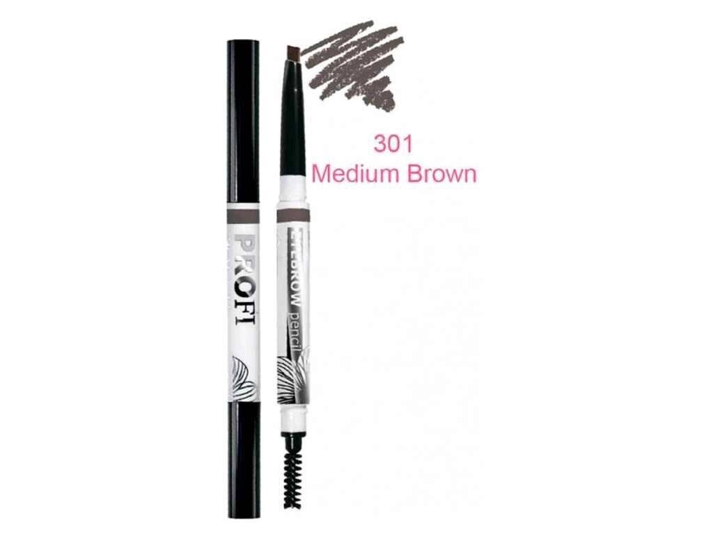 Олівець д/очей та брів зі щіточкою Medium Brown Profi Touch Eyebrow 301 1 g ТМ від компанії Фортеця - фото 1