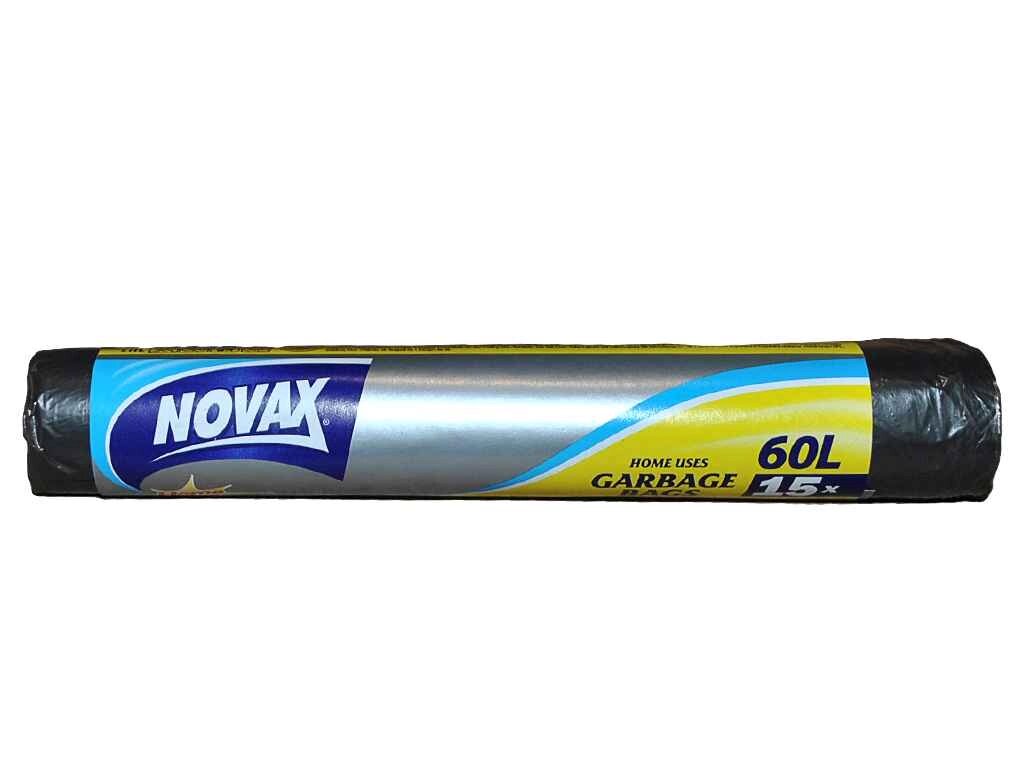 Пакети для сміття 60л/15шт 0342 ТМ NOVAX від компанії Фортеця - фото 1