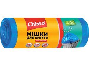 Пакети д/сміття з затяжкою 60л*10шт ТМ Chisto