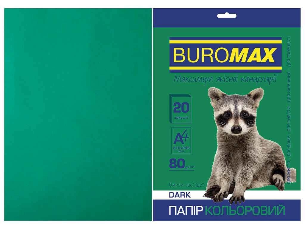 Папір кольоровий А4, DARK тем.-зелений, 20л. BM. 2721420-04 ТМ BUROMAX від компанії Фортеця - фото 1