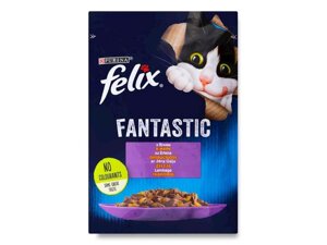 Пауч для котів Fantastic / Ягня в желе (FELIX) 85г ТМ PURINA