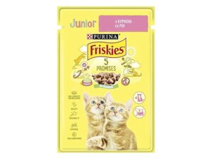 Пауч для кошенят Friskies / Курка шматочками у підливці 85г ТМ PURINA