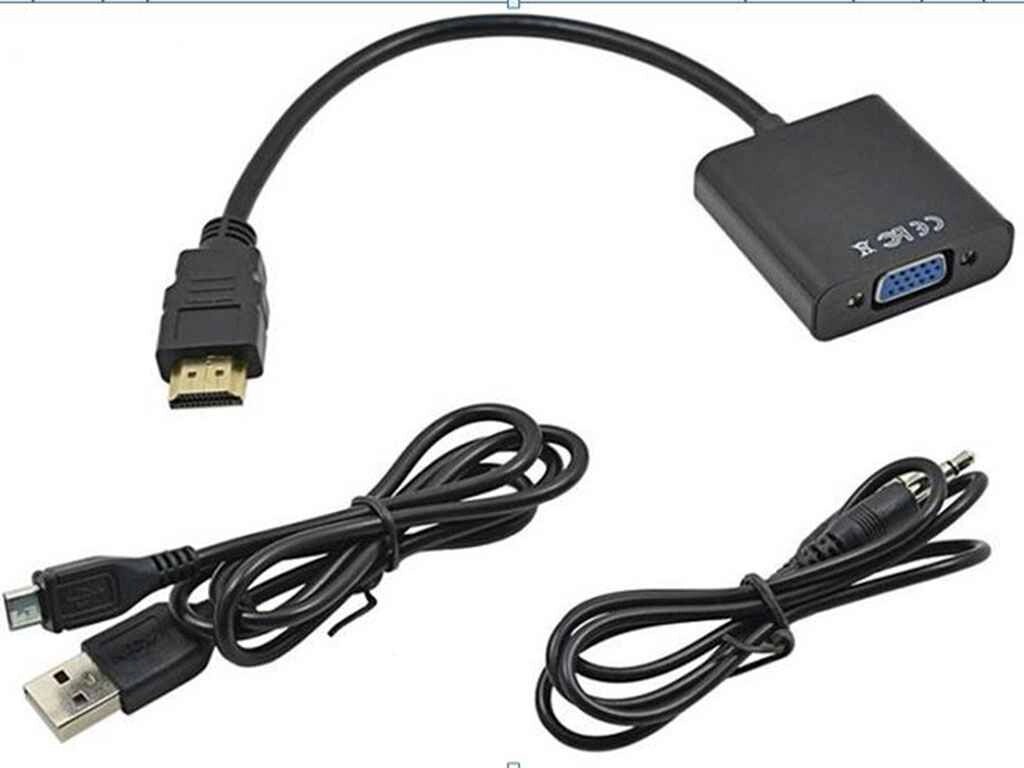 Перехідник HDMI VGA з живленням і звуком 140131118 ТМ Китай від компанії Фортеця - фото 1