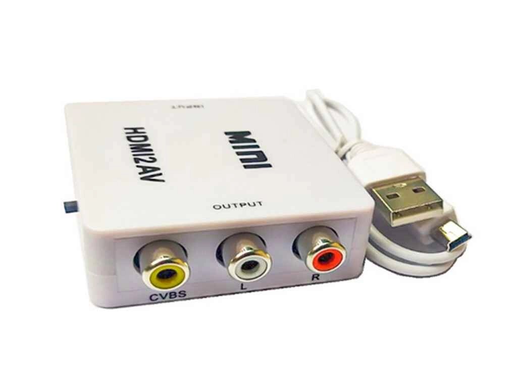 Перехідник з HDMI на AV RCA тюльпани. HDMI2AV 70786557 ТМ Китай від компанії Фортеця - фото 1