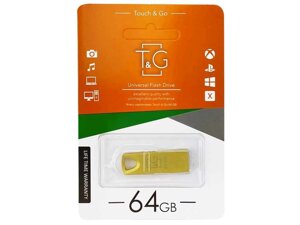 Флешка USB 64GB 2.0 117 Metal золота ТМ TG