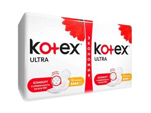 Прокладки гігієнічні 20 шт/4 кр. (Ultra Dry Normal Duo) ТМ KOTEX