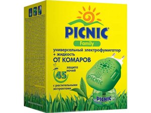 Електрофумігаторрідина від комарів 30 мл (45 ночей) Picnic Family ТМ PICNIC