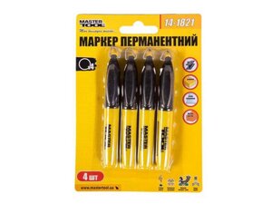 Маркер перманентний чорний (4шт.) 14-1821 ТМ MASTER TOOL