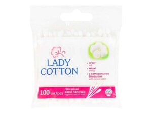 Ватні палички 100 шт (пе пакет) ТМ LADY COTTON