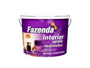 Фарба інтер єрна 6,3кг Бiлий ВДА Interior Acrylic Mattlatex ТМ FAZENDA