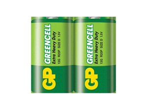 Батарейка сольова R20/D Greencell 1.5V 13G-S2 2шт (спайка) ТМ GREENCELL