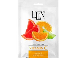 Маска для обличчя 25мл тканинна Vitamin C ТМ ELEN cosmetics