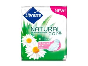 Прокладки гігієнічні 10 шт/4 кр. (Natural Care Ultra Clip Normal) ТМ LIBRESSE