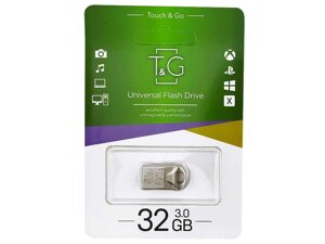 Флешка USB 32GB 3.0 106 metall Series сталева (коротка) ТМ TG