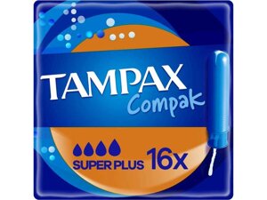 Тампони без аплікатора 16шт з аплікатором Tampax Compak Super Plus Duo ТМ TAMPAX