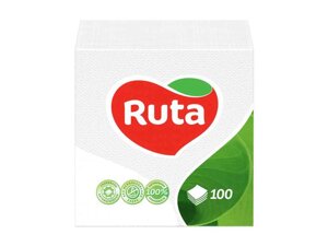 Серветки 1-шар 24х24см 100шт. Білі ТМ Ruta