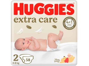 Підгузки р. 2 58шт Пiдгузки (3-6кг) Extra Care ТМ HUGGIES