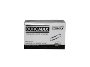 Скріпки 25 мм 100 шт круглі BM. 5022 ТМ BUROMAX