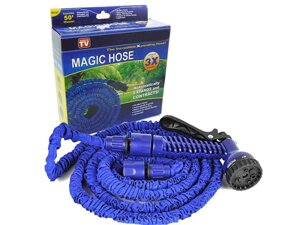 Шланг поливальний розтяжний 10-30м синій (100FT) з пістолетом Magic Hose ТМ КИТАЙ