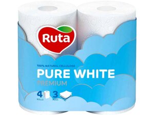 Туалетний папір 4шт 2шар Pure White ТМ RUTA