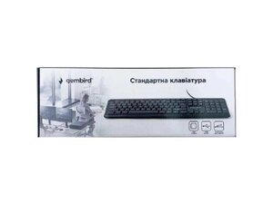 Клавіатура дротова USB KB-U-103-UA (Ua/Eng/Ru) 104 клавіші/повнорозмірна чорна 1,4м ТМ Gembird