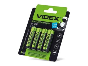 Батарейка лужна Videx LR6/AA 4шт Blister Card /21163 ТМ VIDEX